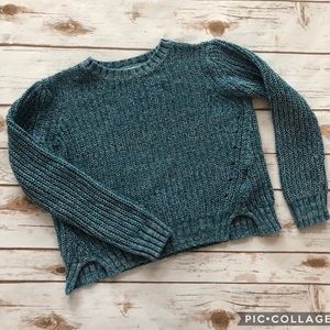 Crop marled sweater